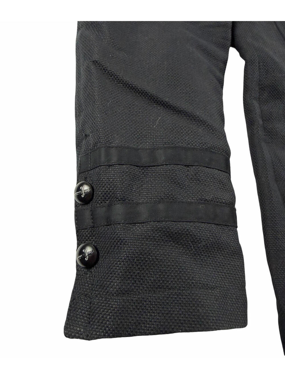 John Varvatos USA Luxe Double Breasted Pea Coat Cotton Linen Black Size S - Picture 5 of 10